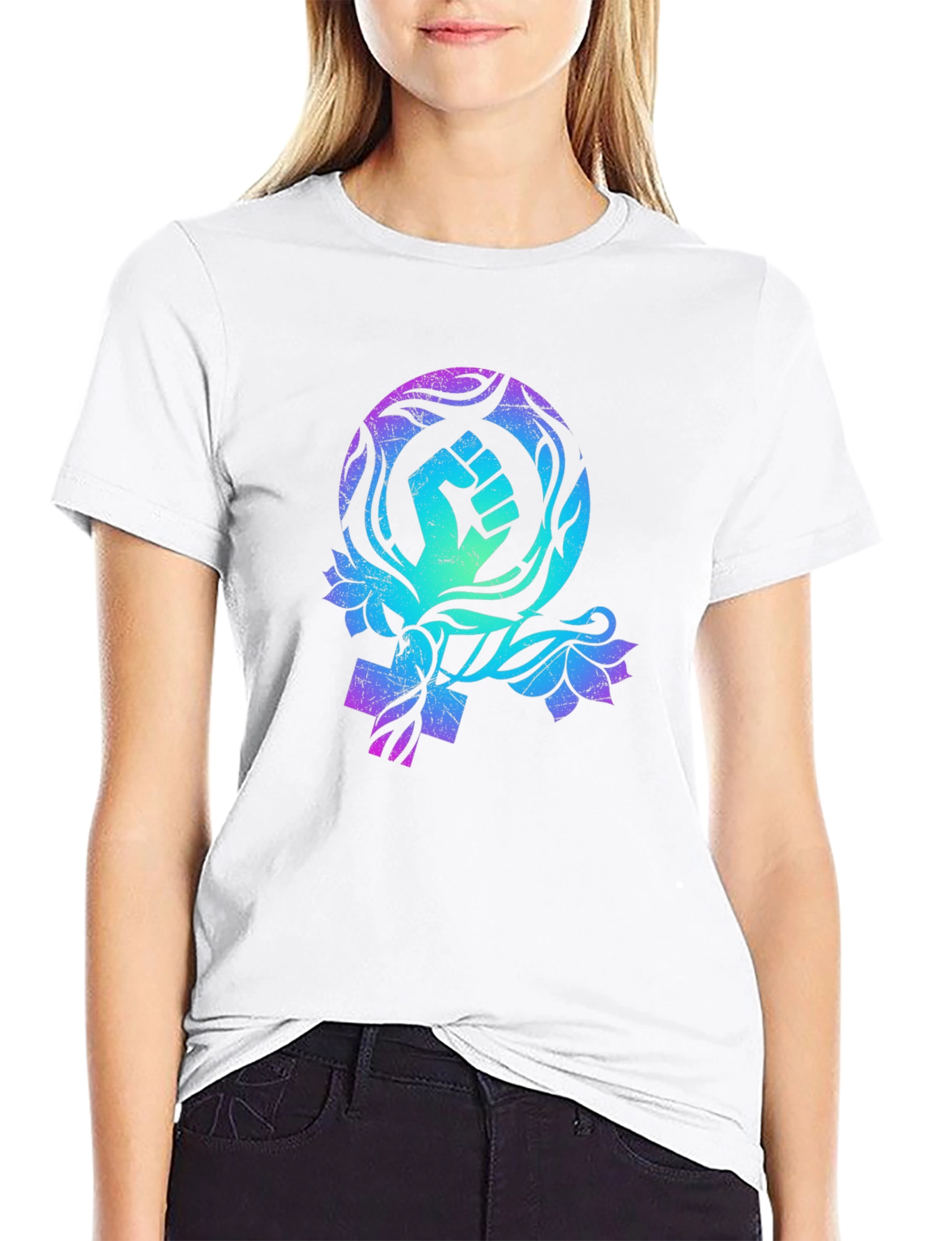 Feminist Fist Symbol Graphic Tee - Empowering Design