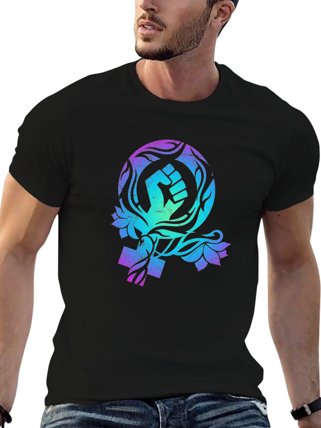 Feminist Fist Symbol Graphic Tee - Empowering Design