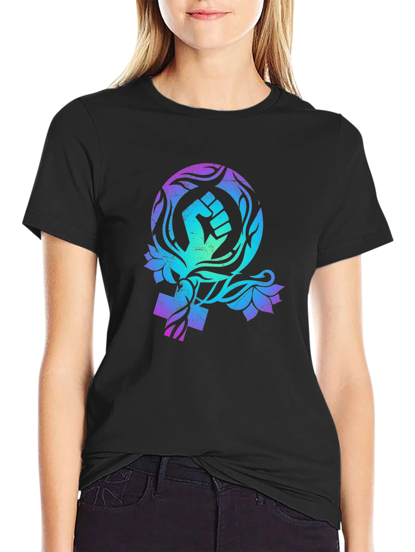 Feminist Fist Symbol Graphic Tee - Empowering Design