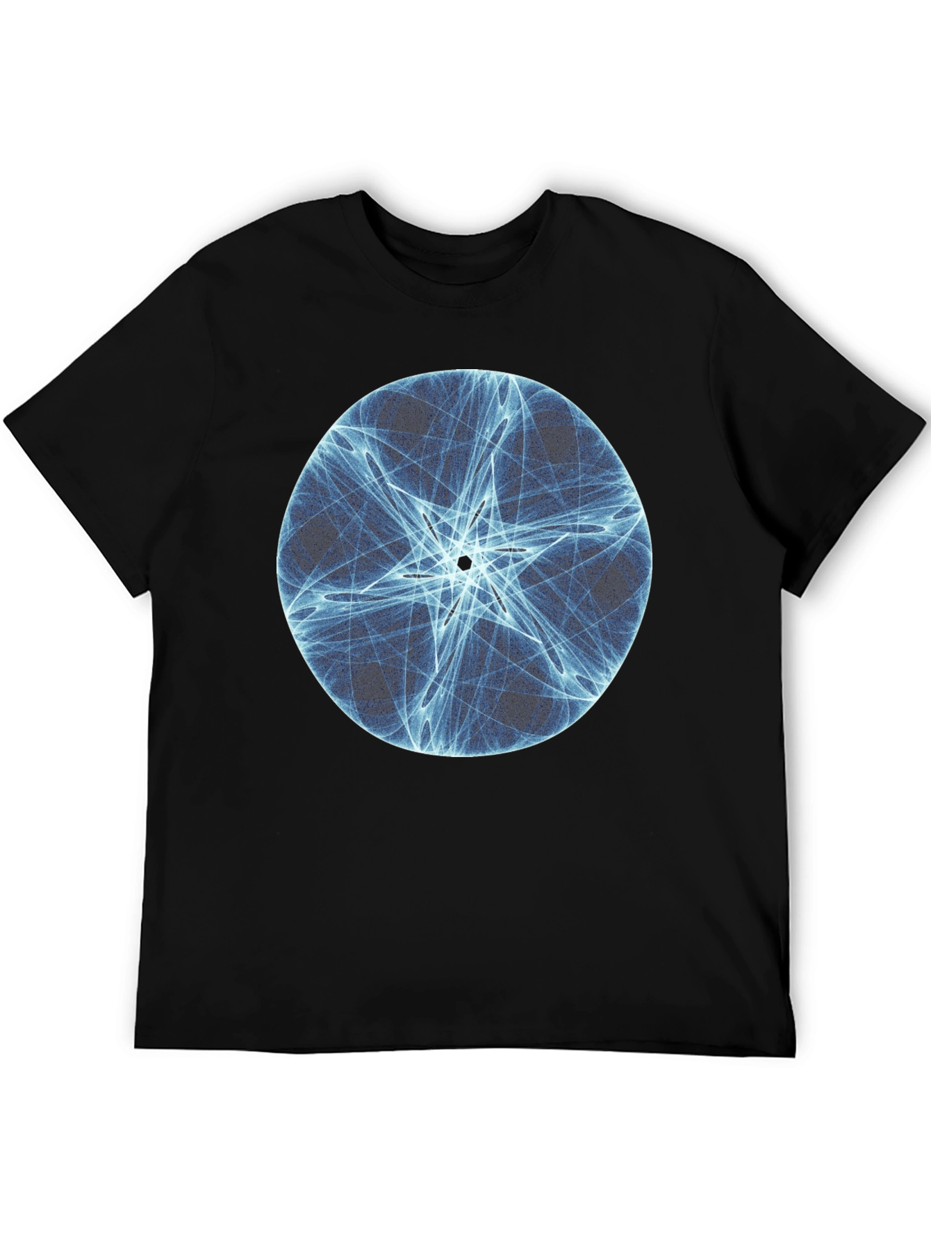 Abstract Star Circle Graphic Black T-Shirt