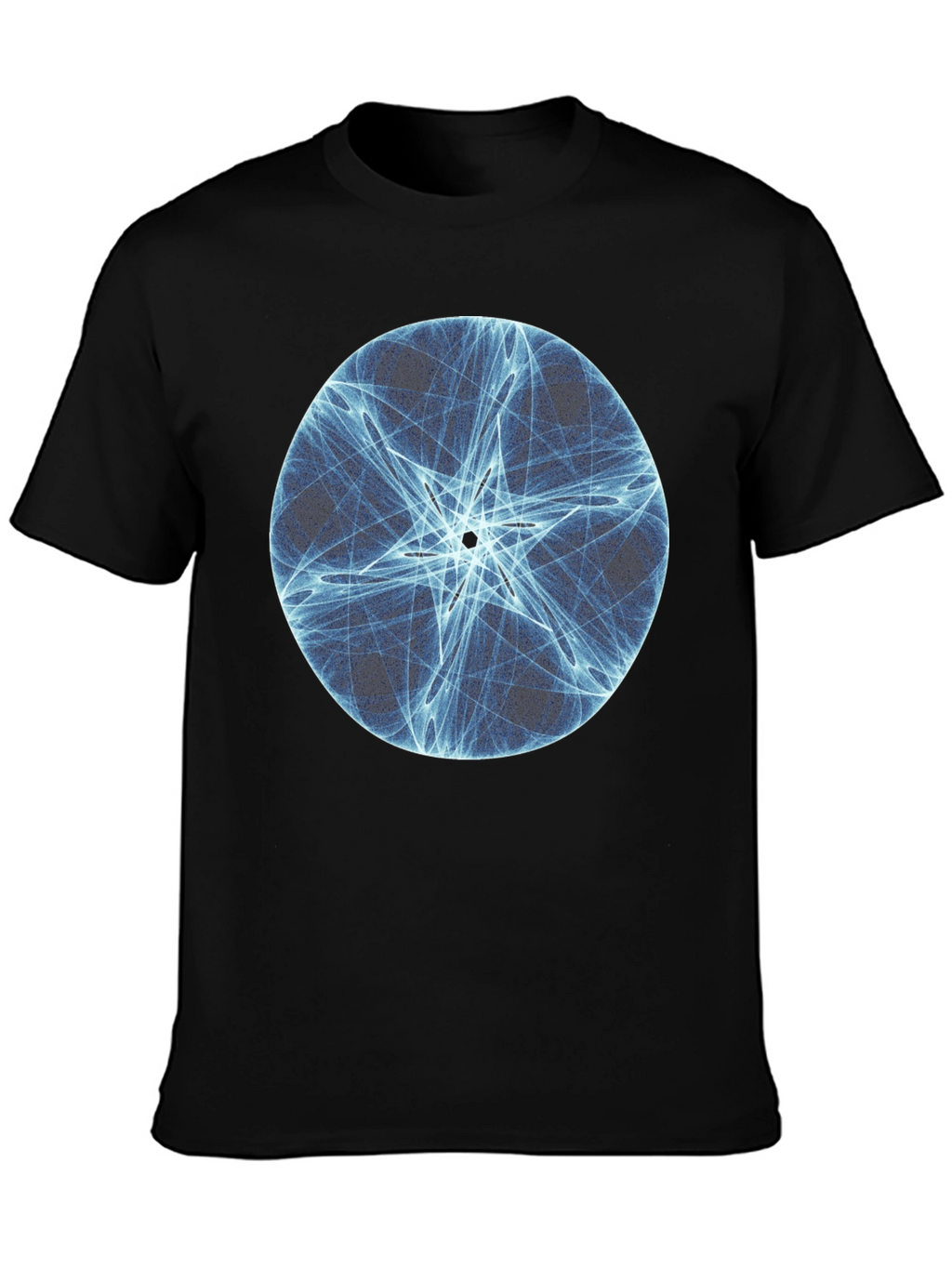 Abstract Star Circle Graphic Black T-Shirt
