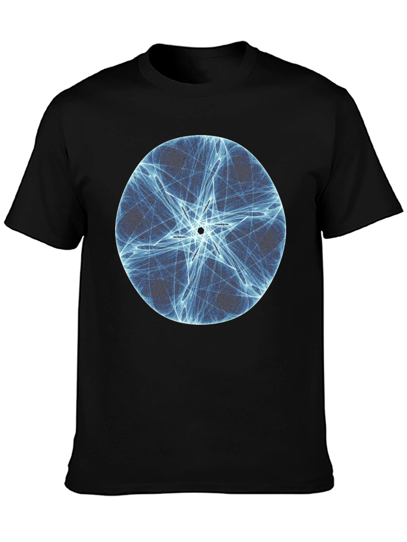 Abstract Star Circle Graphic Black T-Shirt