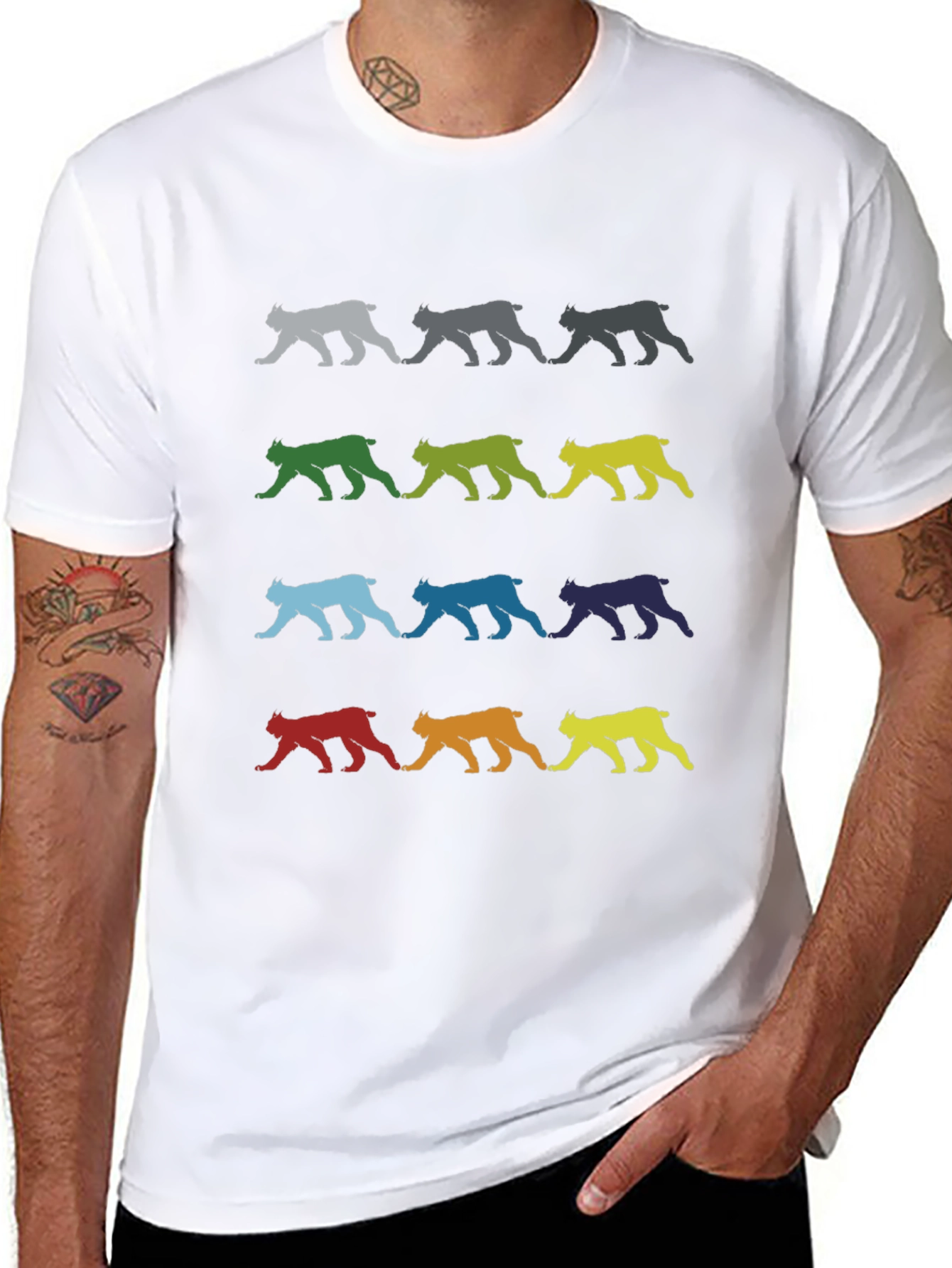 Colorful Lynx Graphic Tee - Stylish & Unique Design