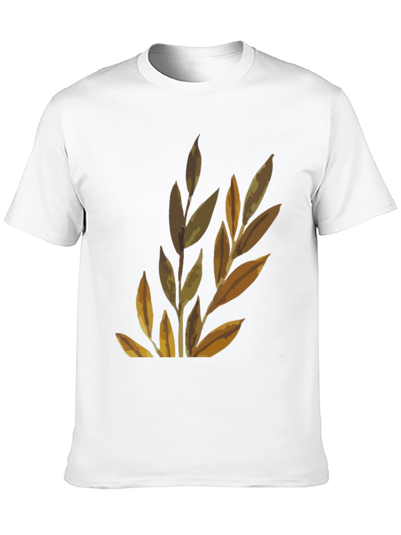 Mens Graphic Tee - Earthy Leaf Design