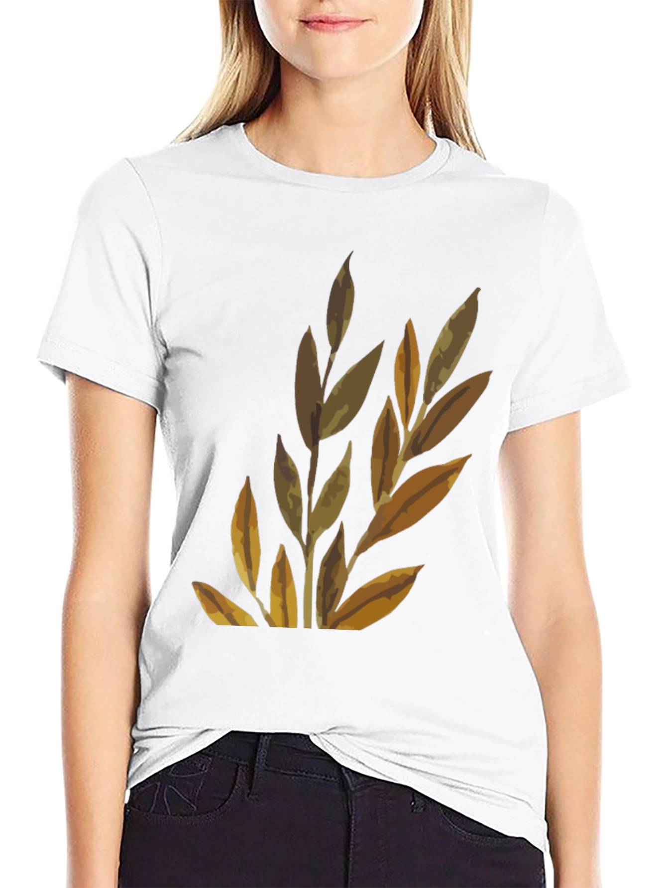 Mens Graphic Tee - Earthy Leaf Design
