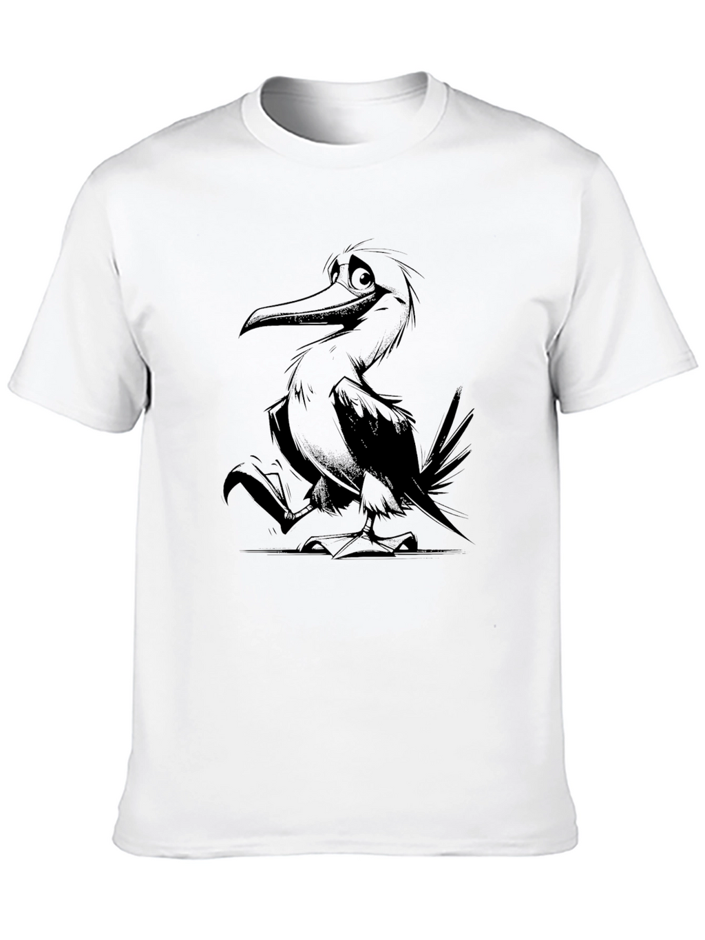 Cartoon Bird Graphic Tee - Unisex Black T-Shirt