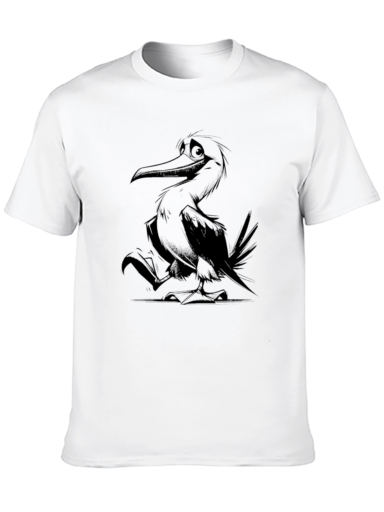 Cartoon Bird Graphic Tee - Unisex Black T-Shirt
