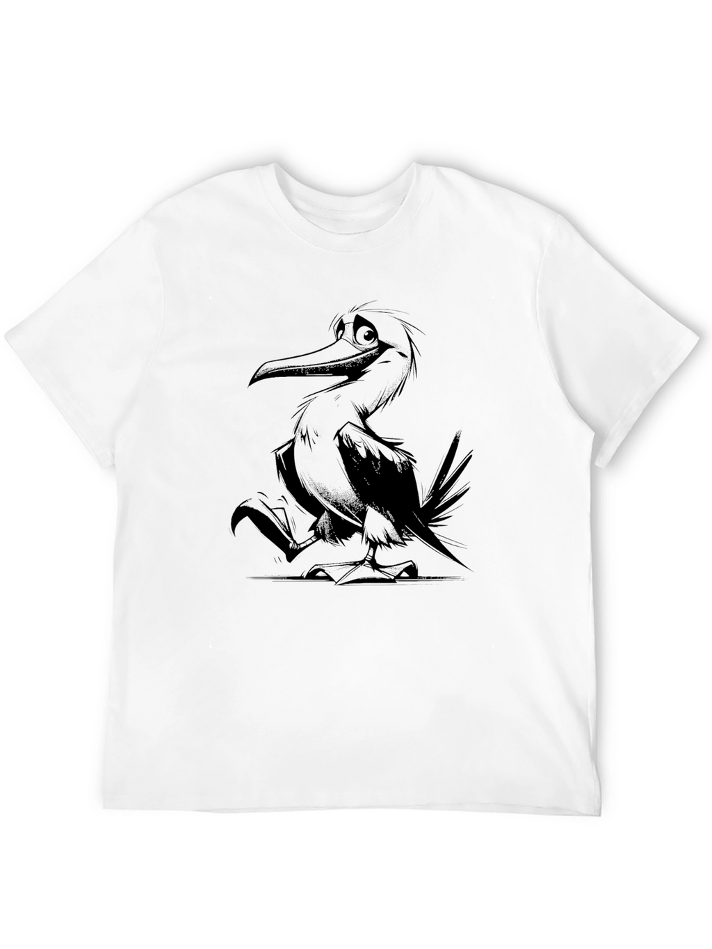 Cartoon Bird Graphic Tee - Unisex Black T-Shirt