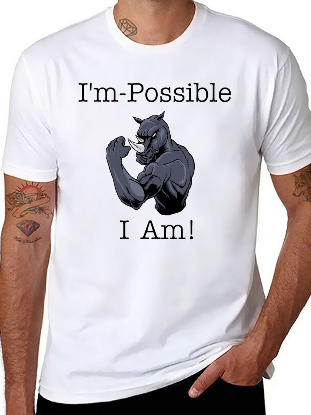 Im Possible Rhino Graphic Tee - Black