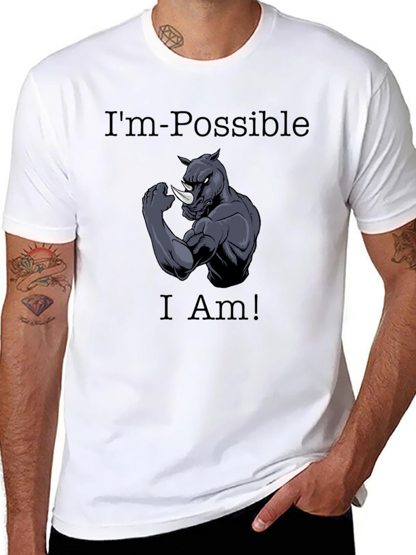Im Possible Rhino Graphic Tee - Black