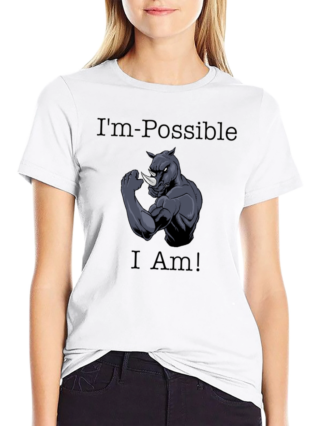 Im Possible Rhino Graphic Tee - Black