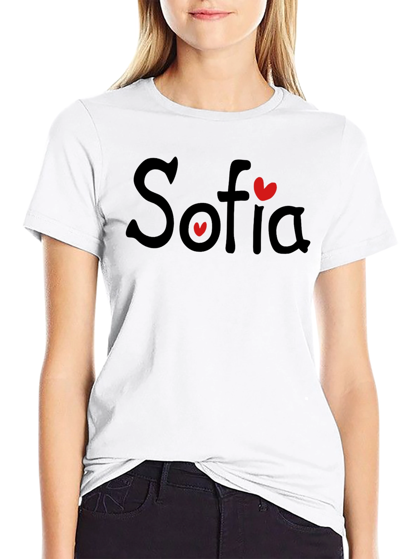 Sofia Heart T-Shirt - Personalized Name Tee