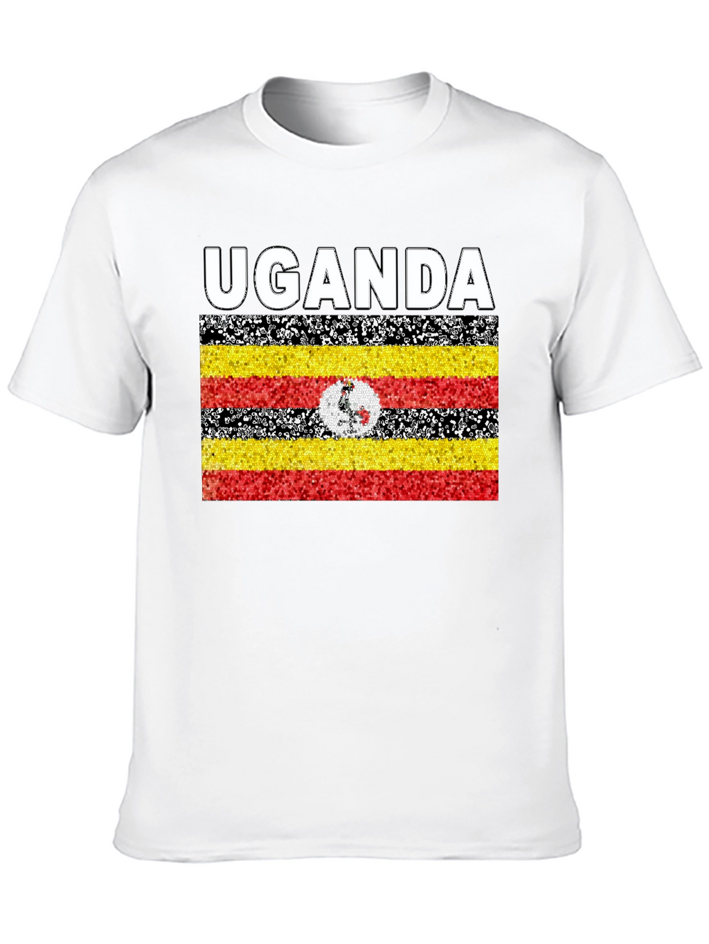 Uganda Flag T-Shirt - Black Cotton Tee
