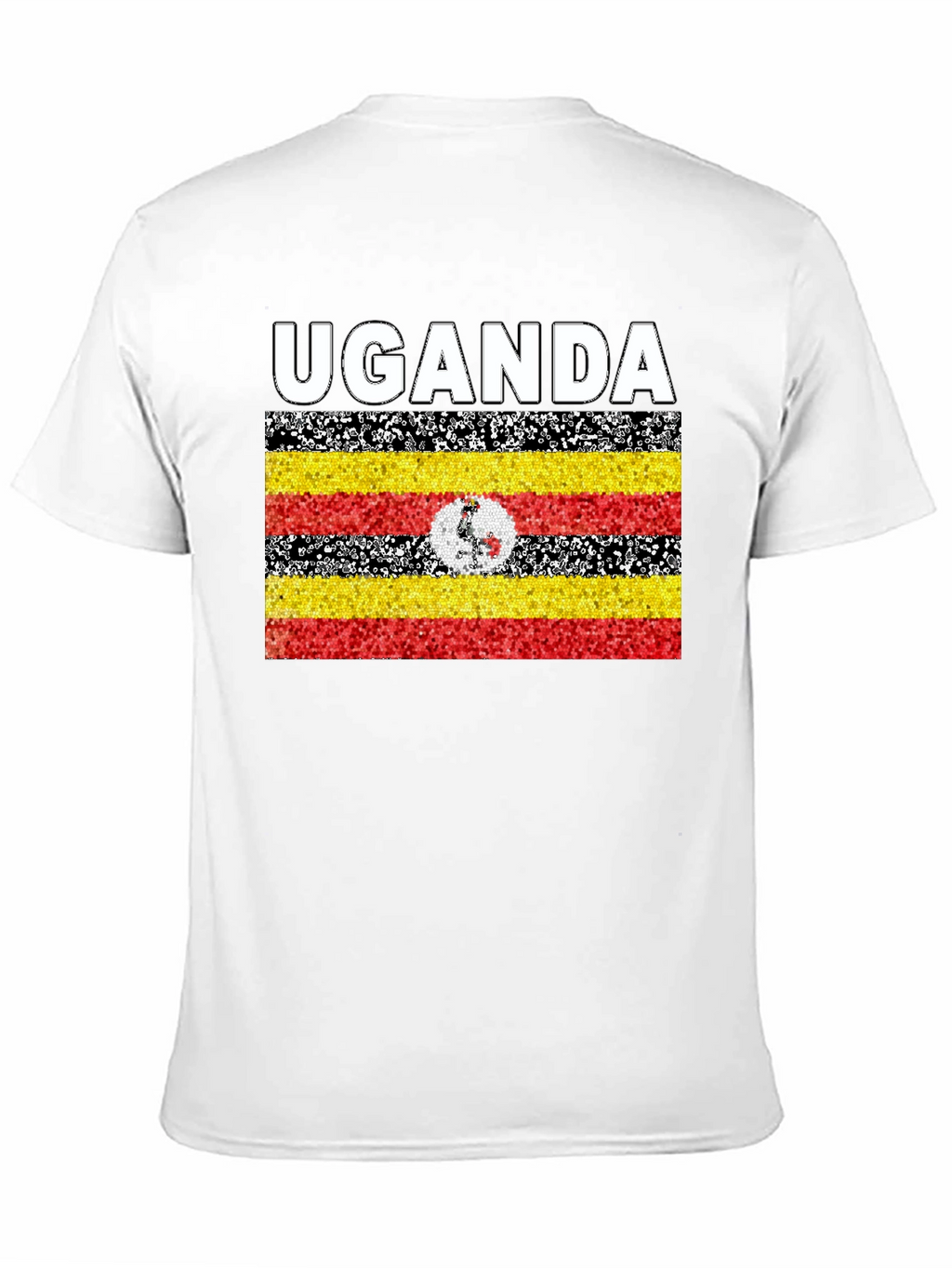 Uganda Flag T-Shirt - Black Cotton Tee