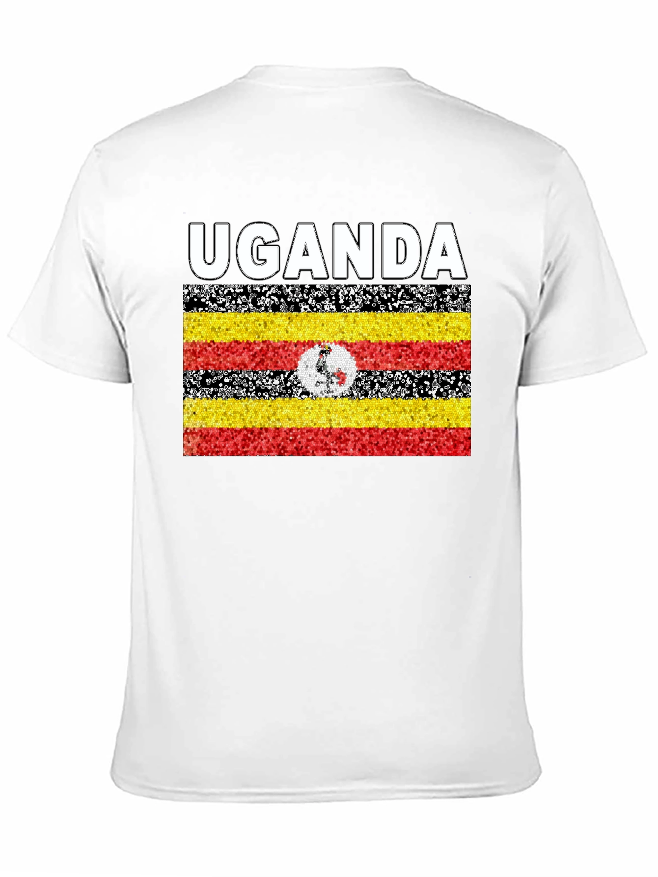 Uganda Flag T-Shirt - Black Cotton Tee