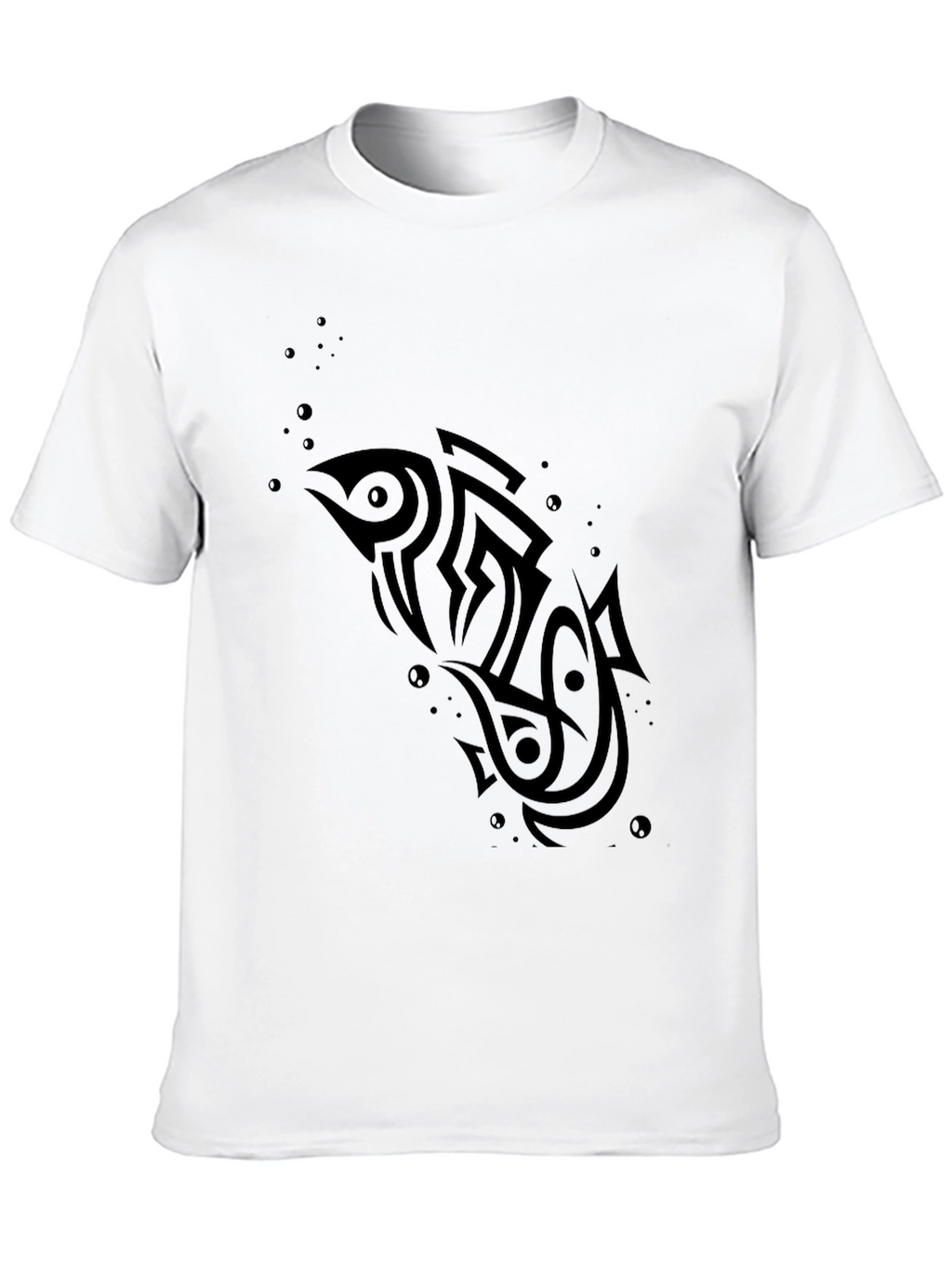 Tribal Fish Black T-Shirt - Unique Design