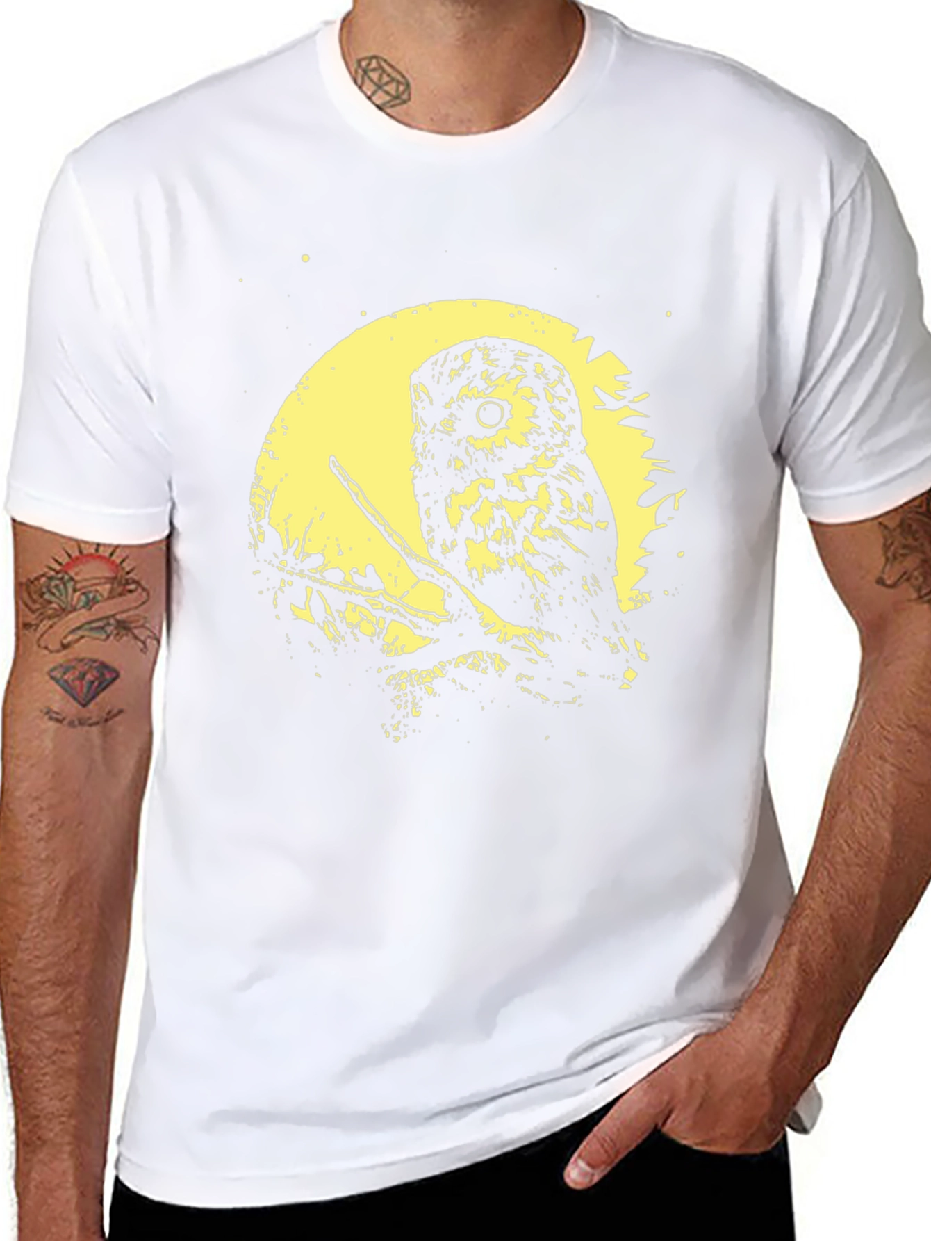 Owl Moon Graphic Tee - Soft Black Cotton T-Shirt