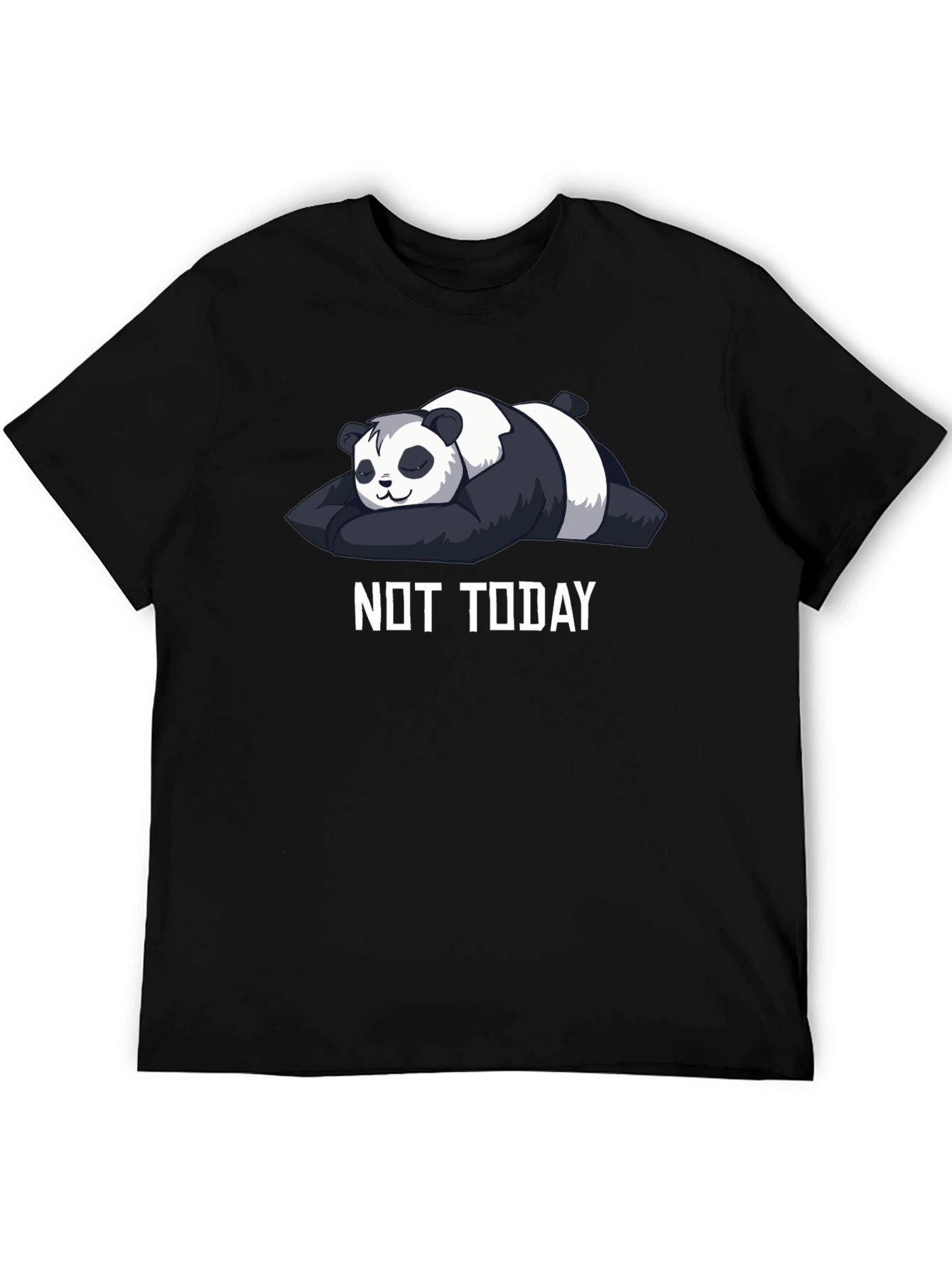 Lazy Panda Not Today Graphic Tee - Black Cotton T-Shirt