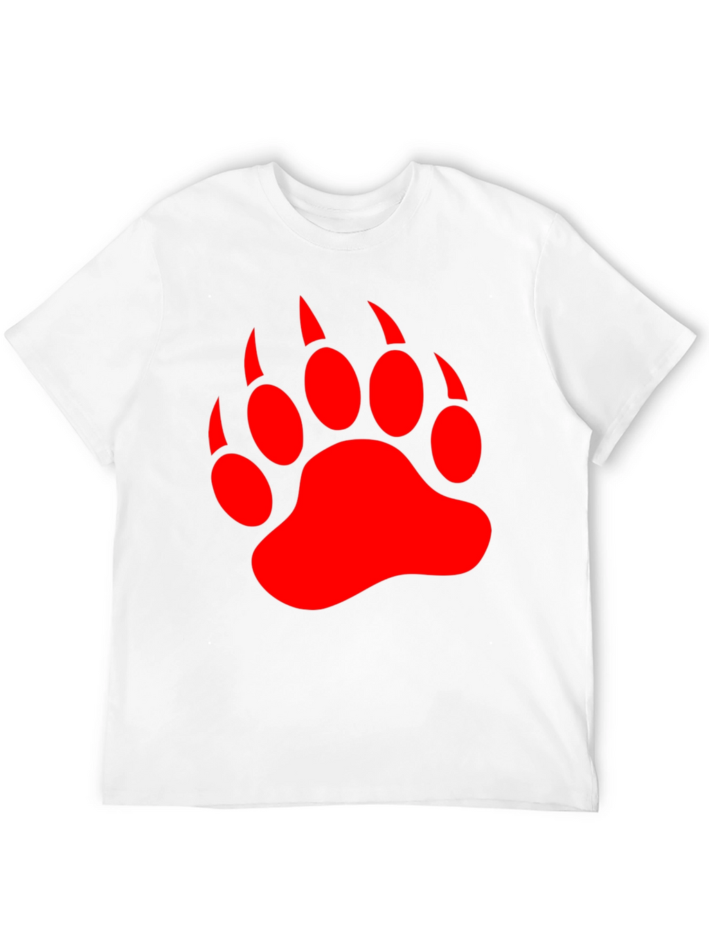 Black T-Shirt with Red Bear Paw Print