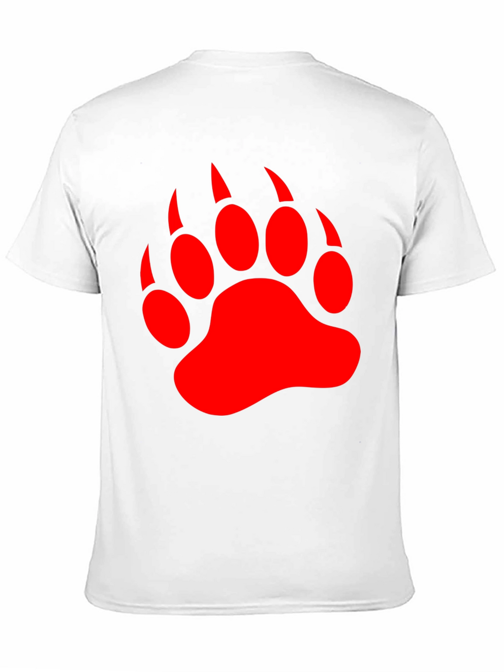 Black T-Shirt with Red Bear Paw Print
