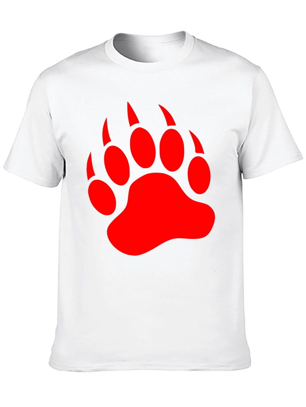 Black T-Shirt with Red Bear Paw Print