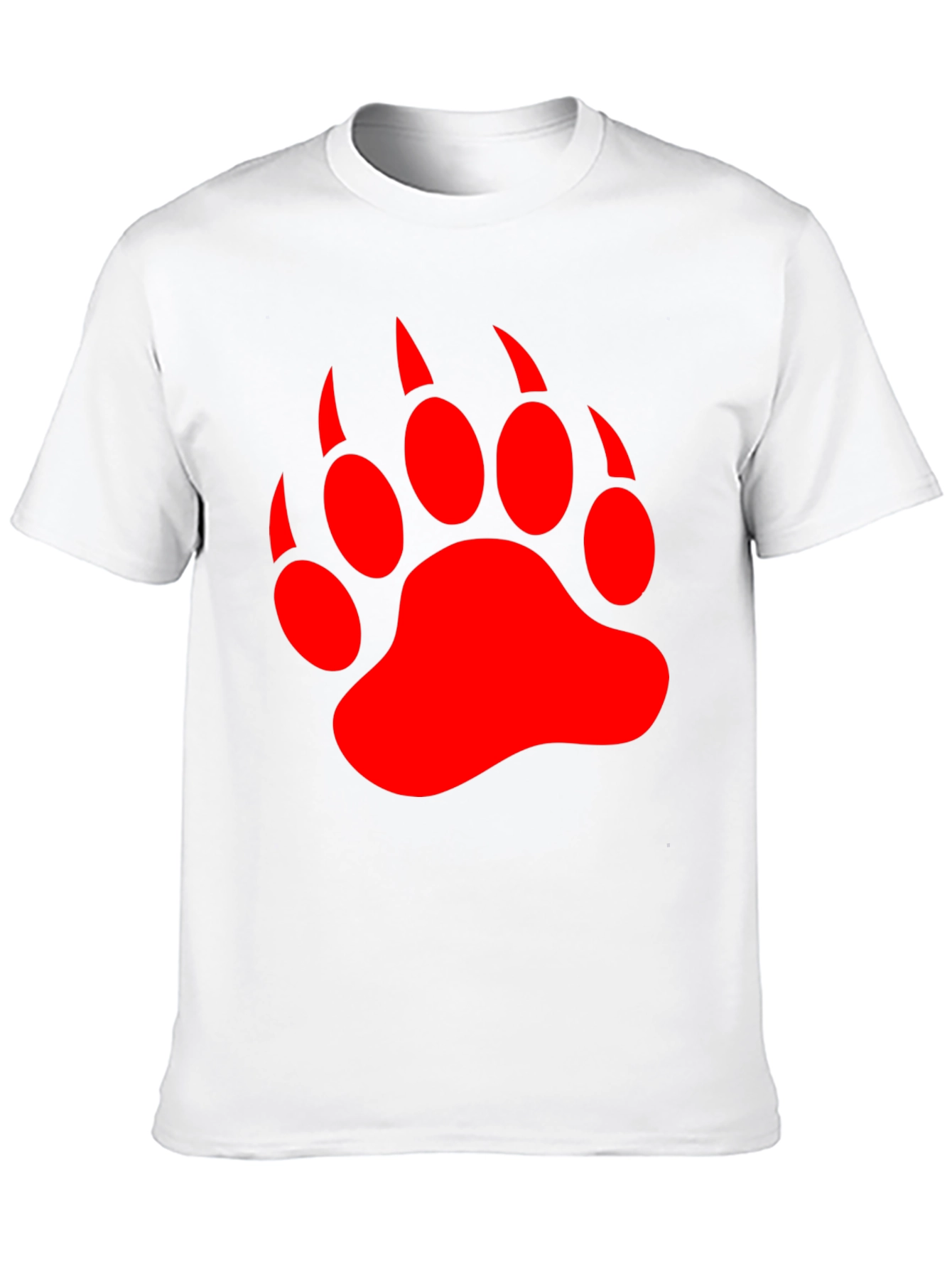 Black T-Shirt with Red Bear Paw Print