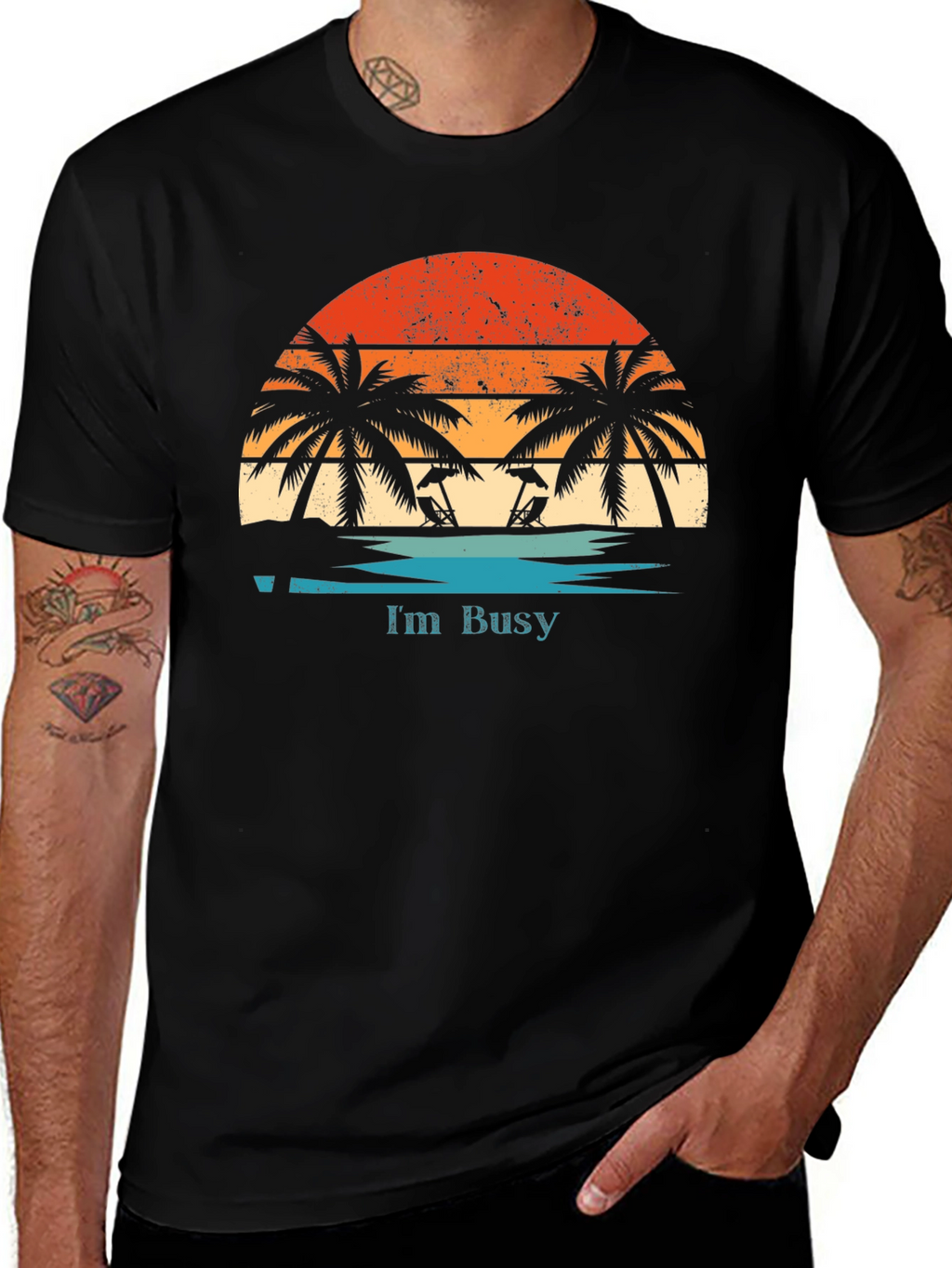Im Busy T-Shirt | Retro Beach Sunset Graphic Tee