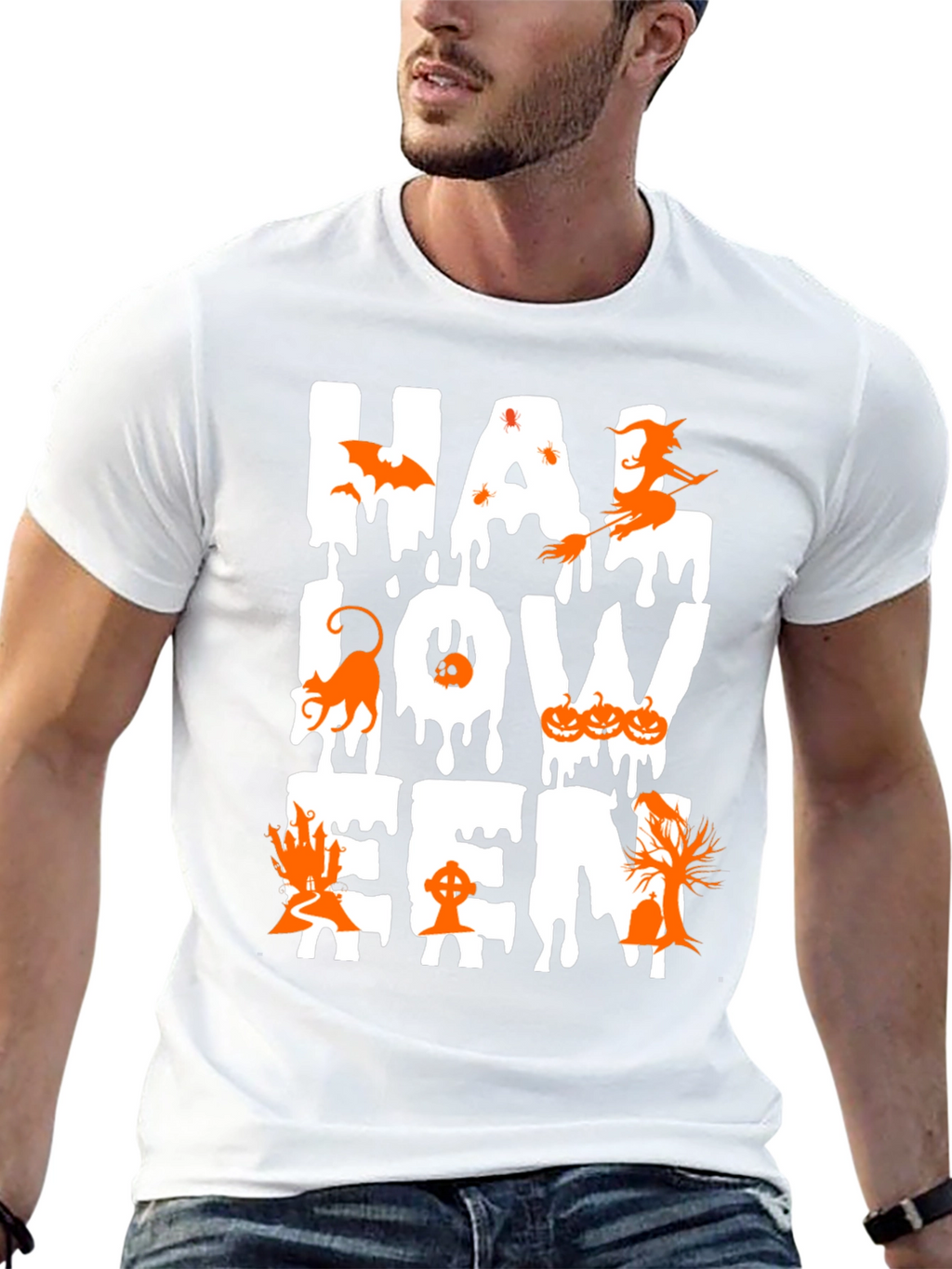 Halloween Graphic Print Black T-Shirt