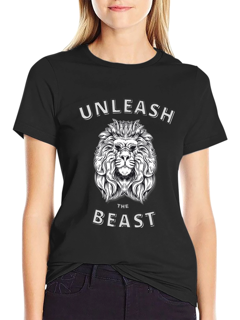 Unleash the Beast Lion Graphic T-Shirt - Mens