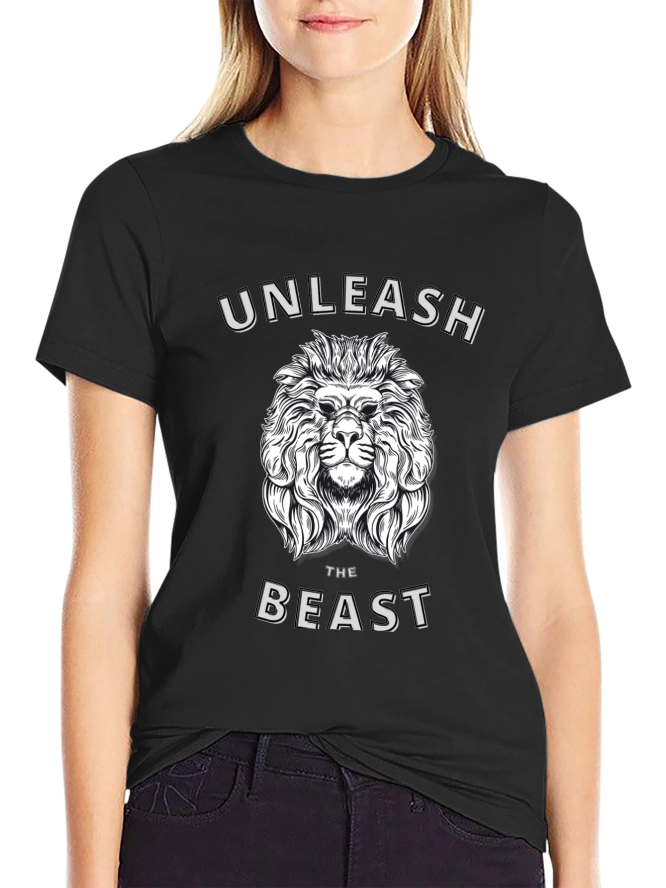 Unleash the Beast Lion Graphic T-Shirt - Mens