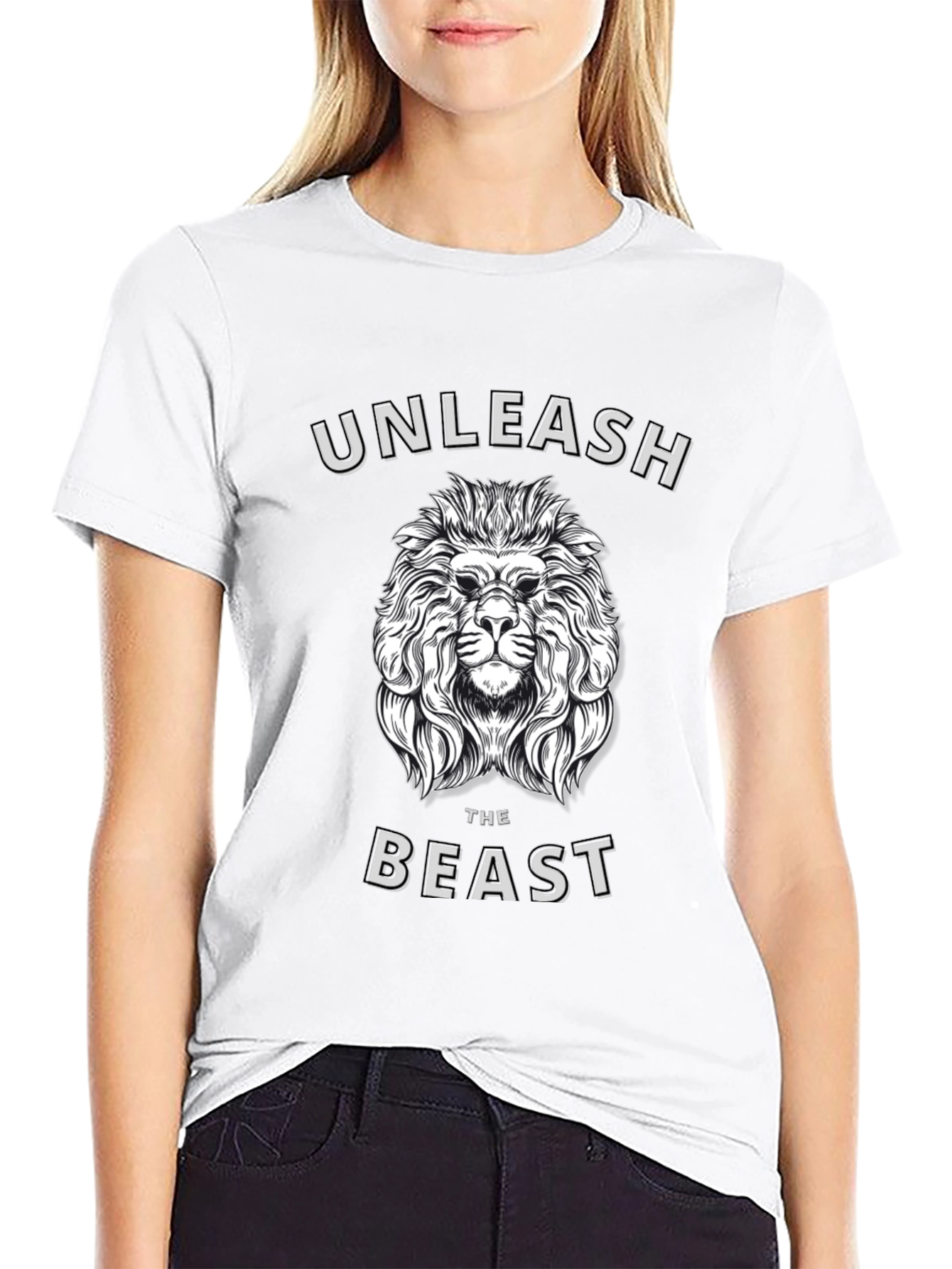 Unleash the Beast Lion Graphic T-Shirt - Mens