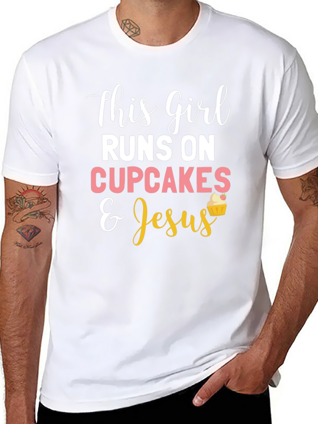 This Girl Runs on Cupcakes & Jesus T-Shirt