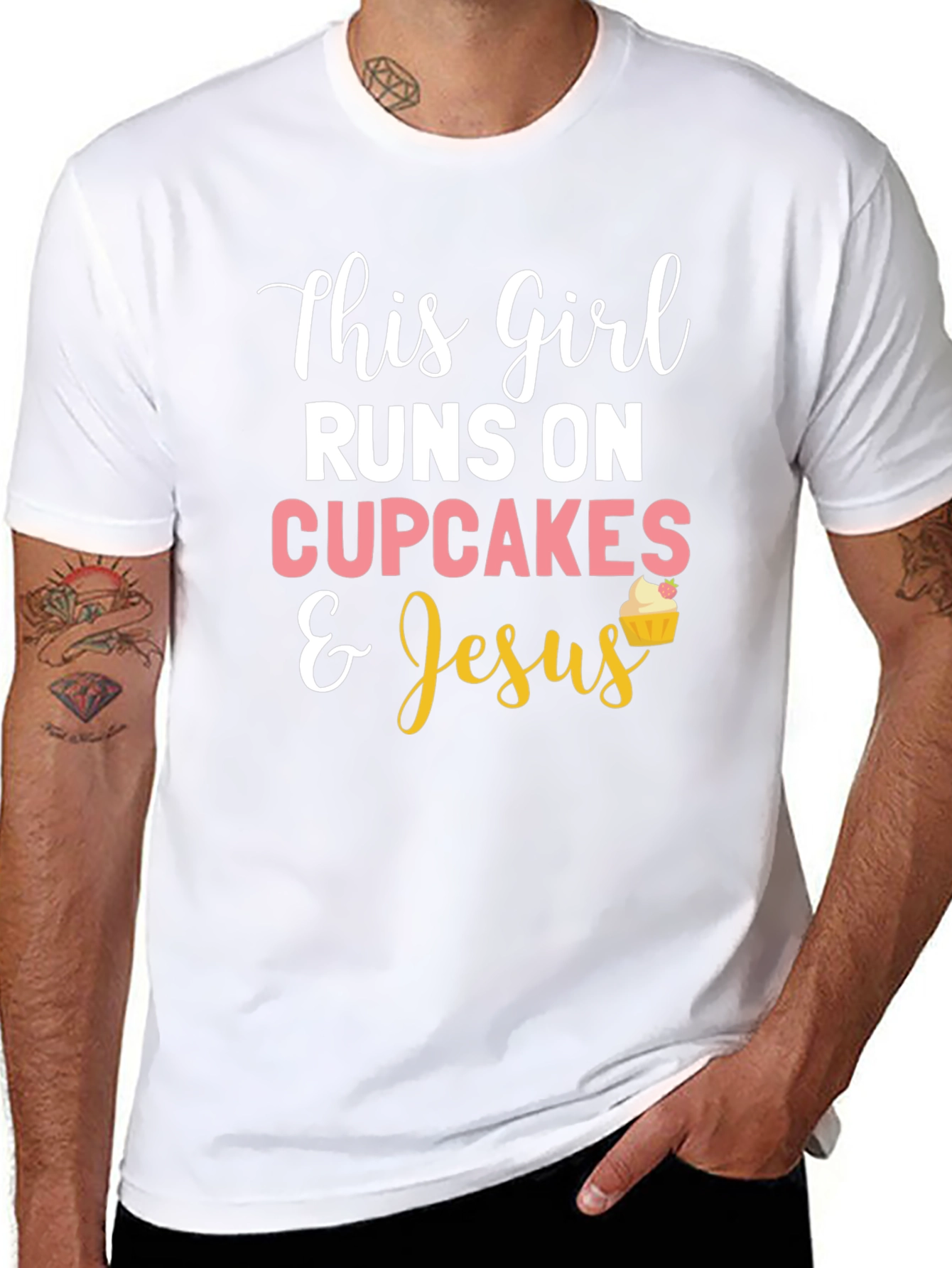 This Girl Runs on Cupcakes & Jesus T-Shirt