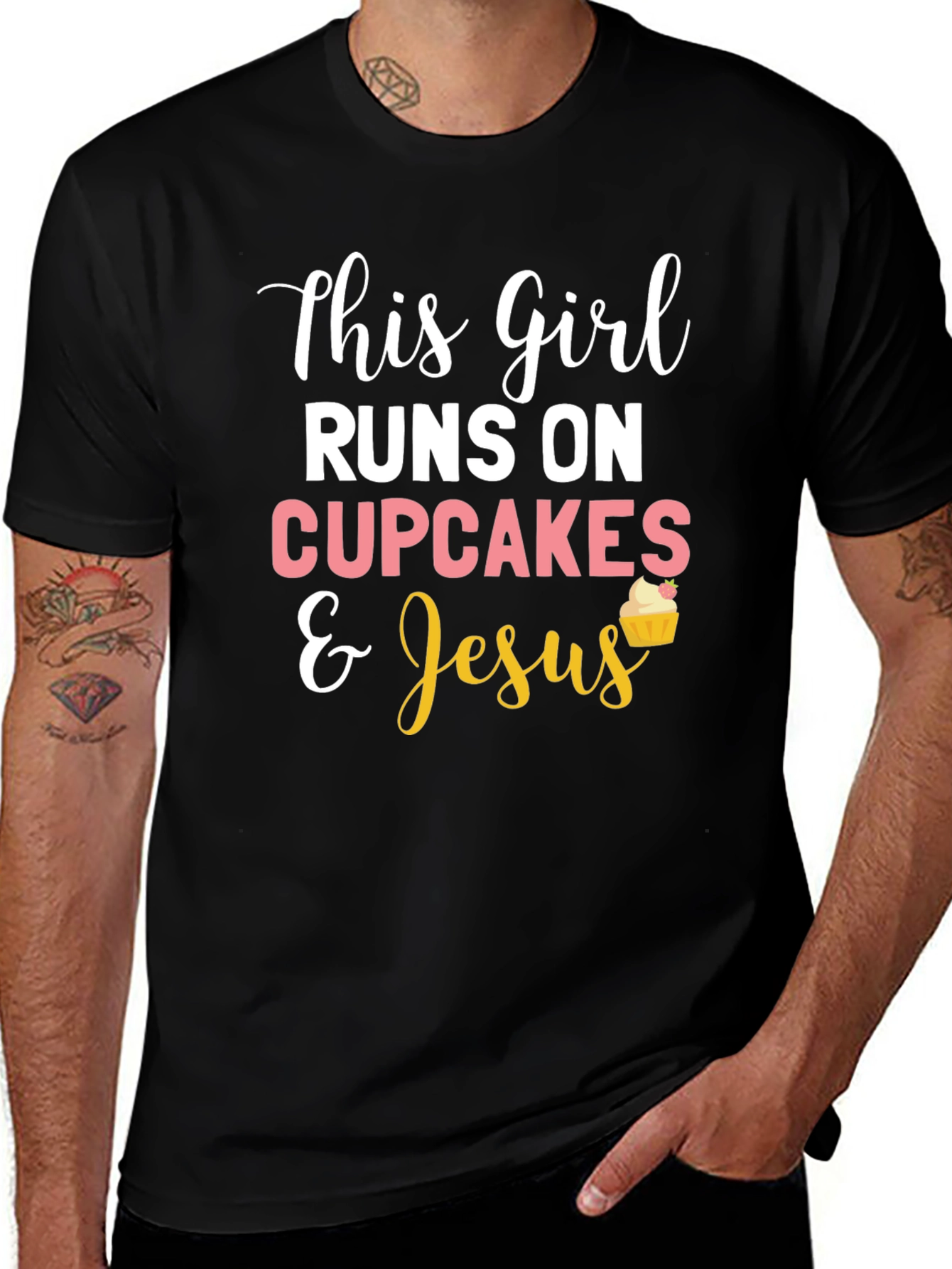 This Girl Runs on Cupcakes & Jesus T-Shirt