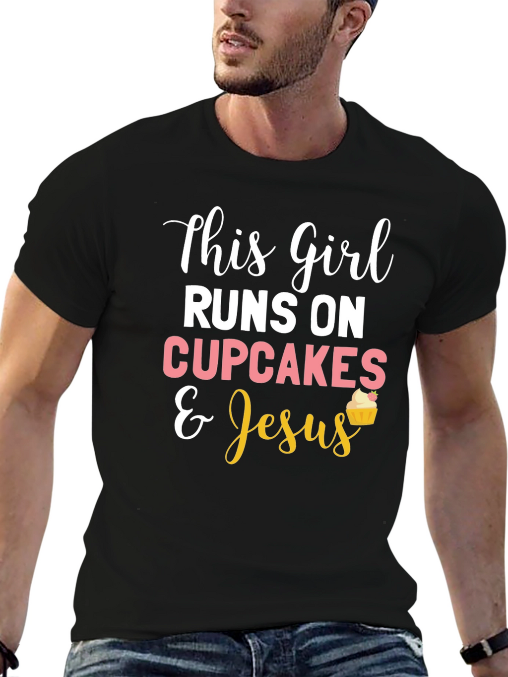 This Girl Runs on Cupcakes & Jesus T-Shirt