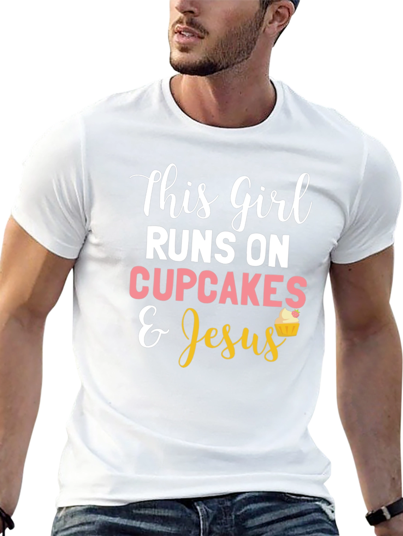 This Girl Runs on Cupcakes & Jesus T-Shirt