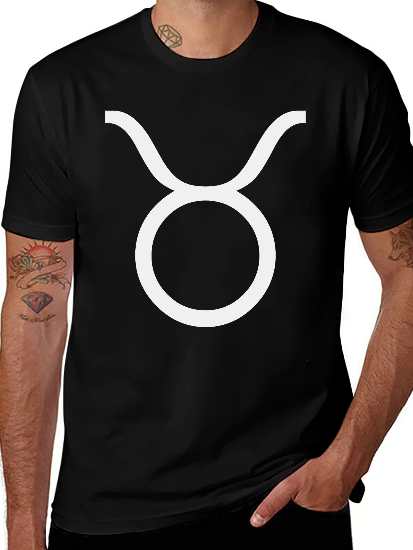 Taurus Zodiac Sign Black T-Shirt