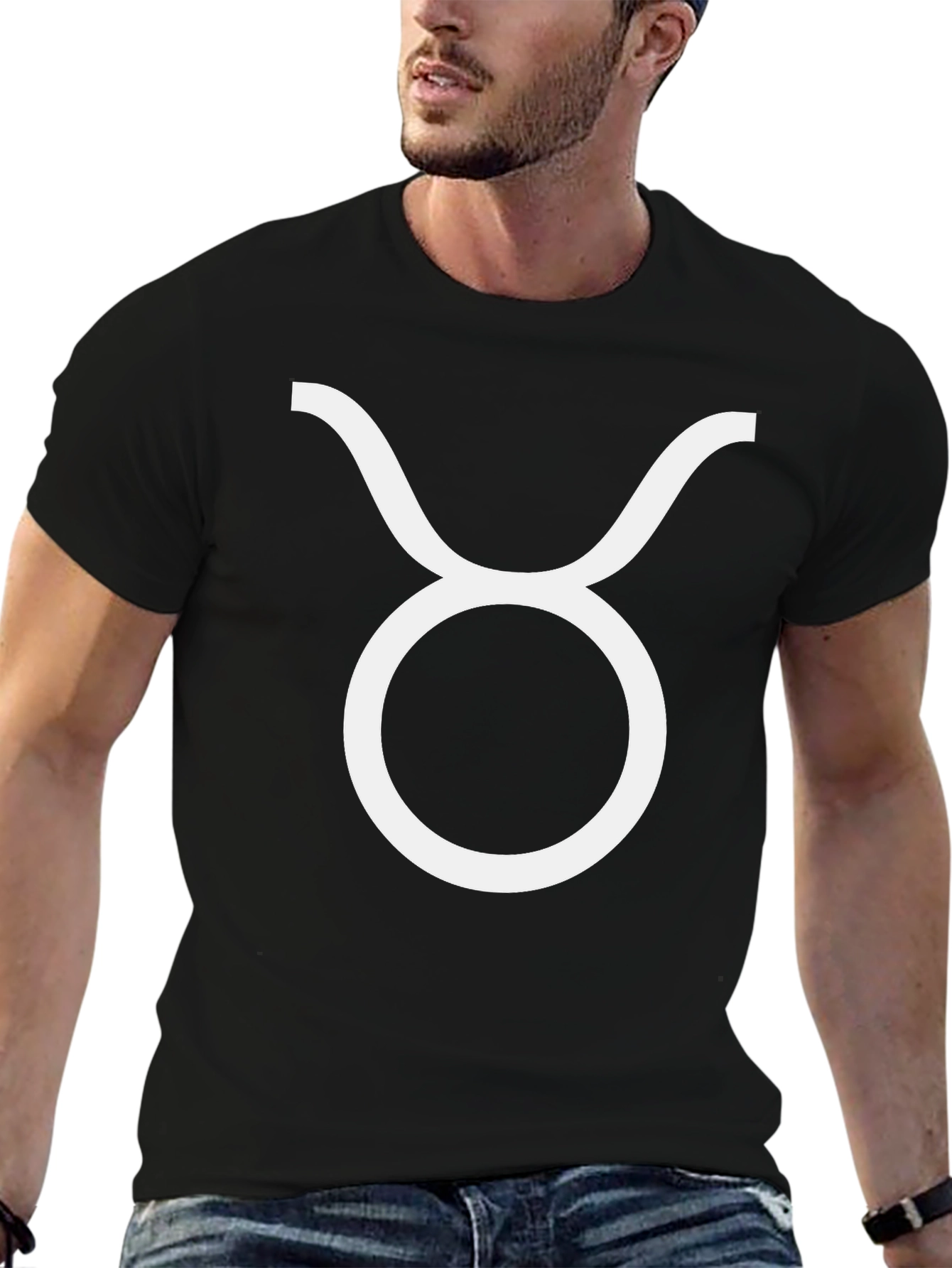 Taurus Zodiac Sign Black T-Shirt