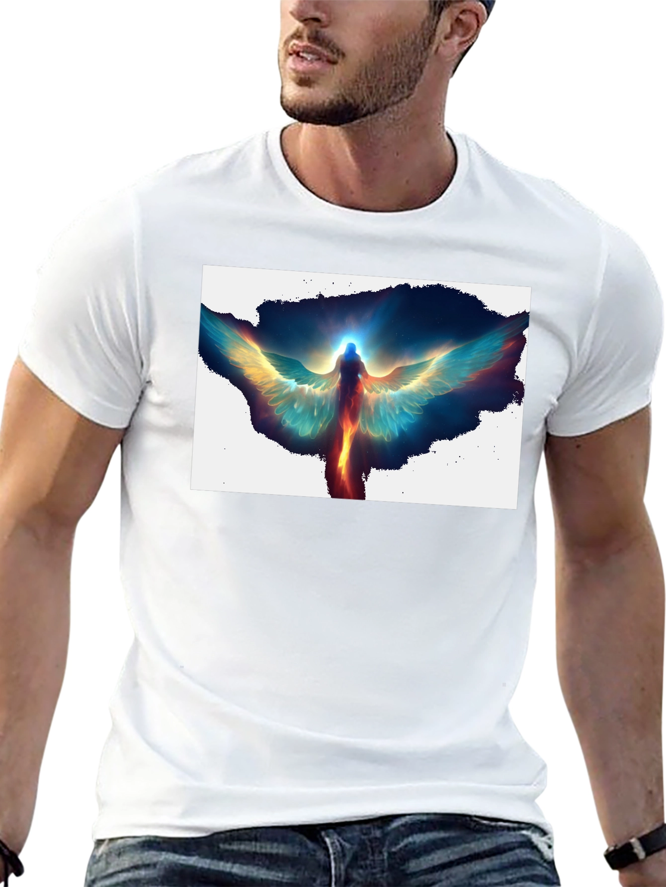 Angel Wings Graphic Print Black T-Shirt
