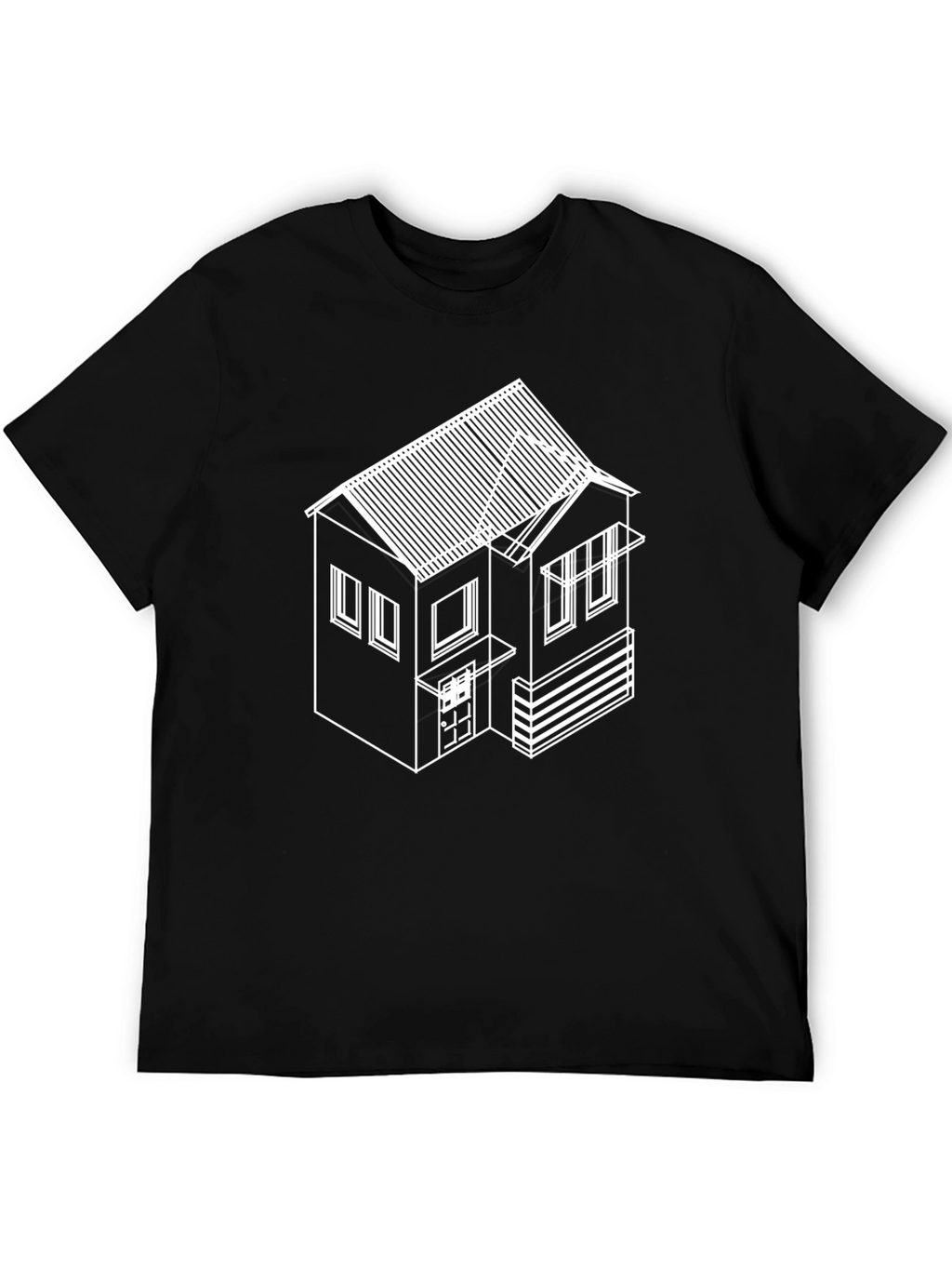 Abstract House Graphic T-Shirt - Black