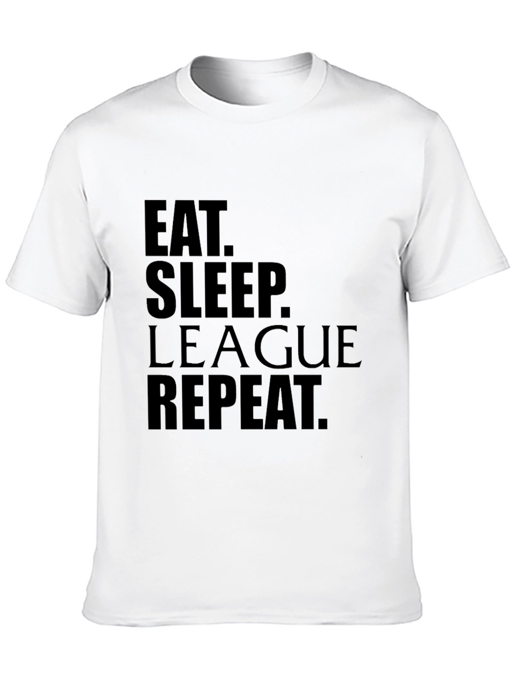 Eat Sleep League Repeat Black Graphic Tee