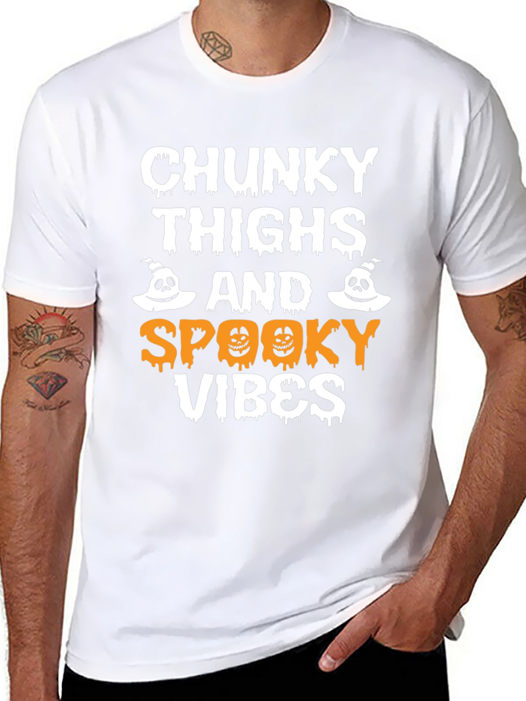 Chunky Thighs Spooky Vibes Halloween T-Shirt