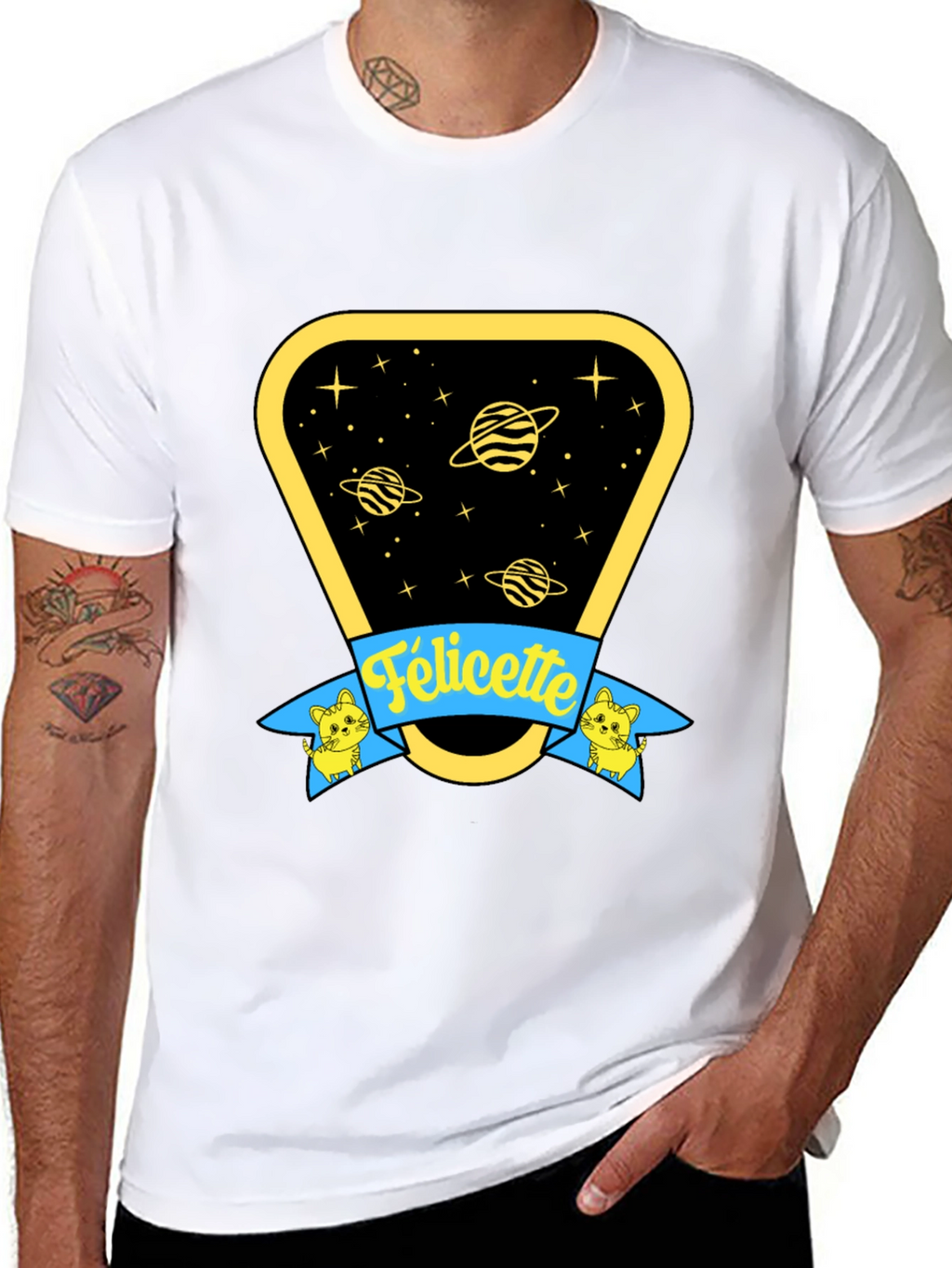 Felicette Cat Space T-Shirt - Unisex Cotton Tee