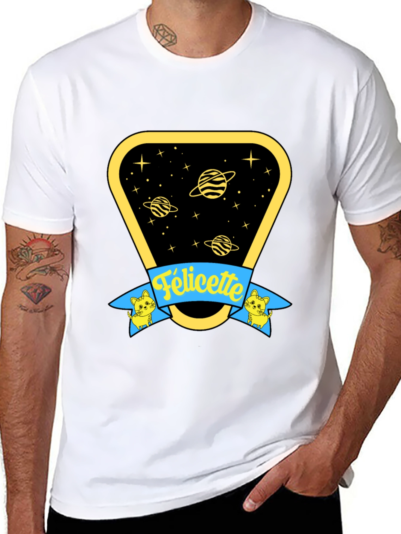 Felicette Cat Space T-Shirt - Unisex Cotton Tee