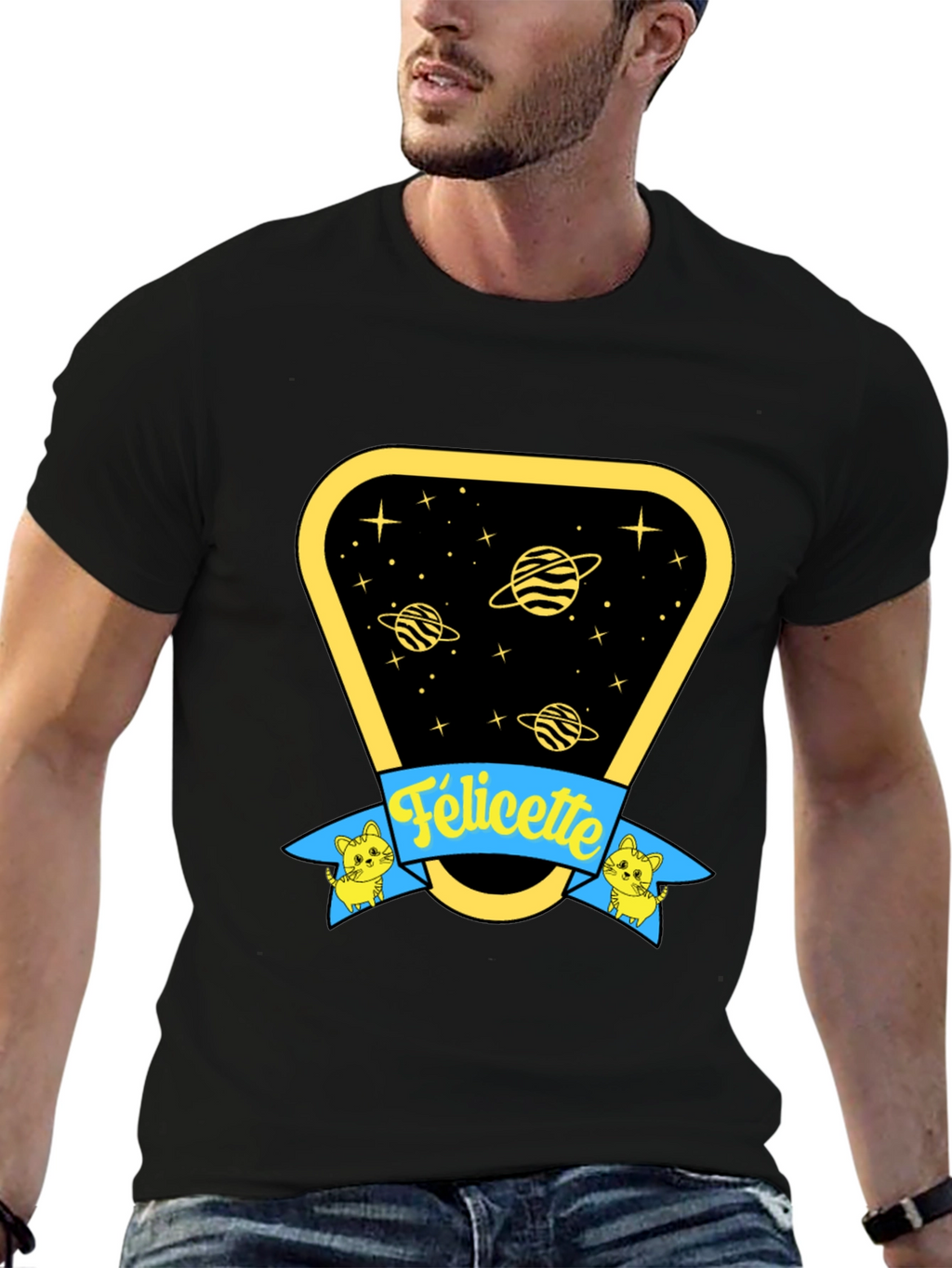 Felicette Cat Space T-Shirt - Unisex Cotton Tee