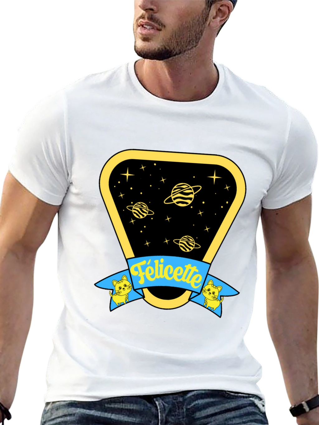 Felicette Cat Space T-Shirt - Unisex Cotton Tee