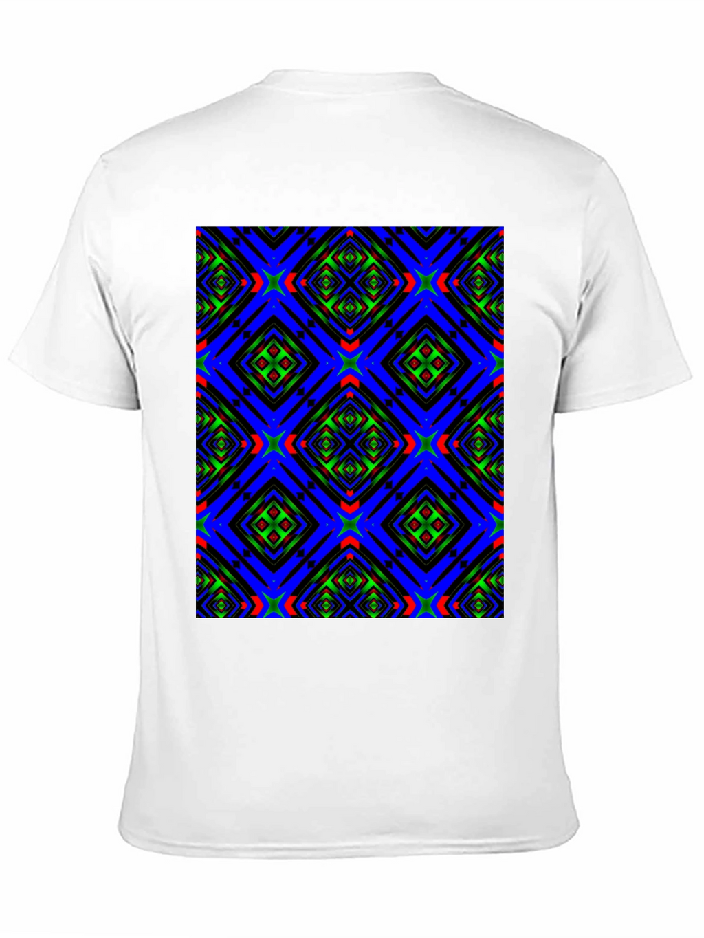 Geometric Kaleidoscope Pattern Black T-Shirt