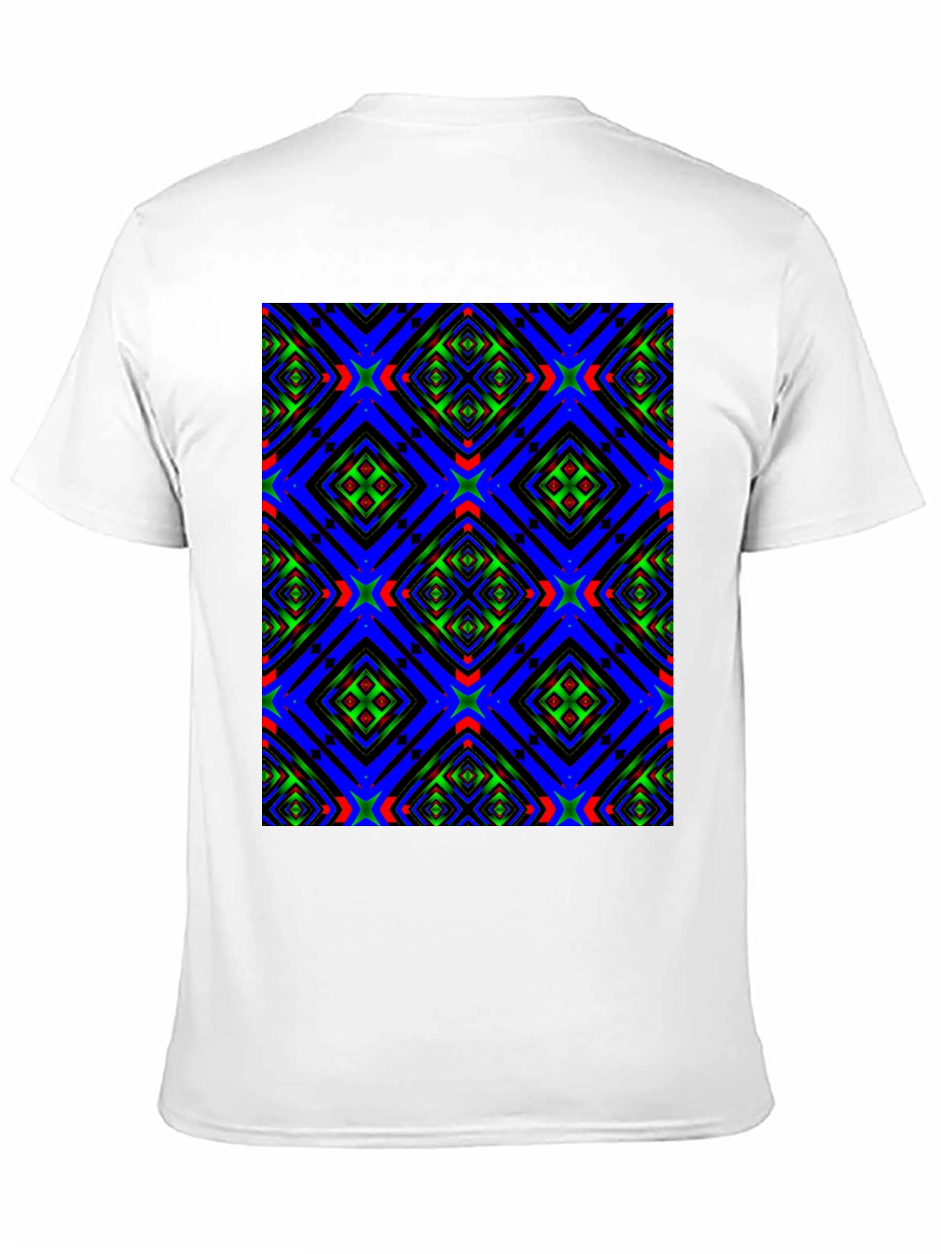 Geometric Kaleidoscope Pattern Black T-Shirt