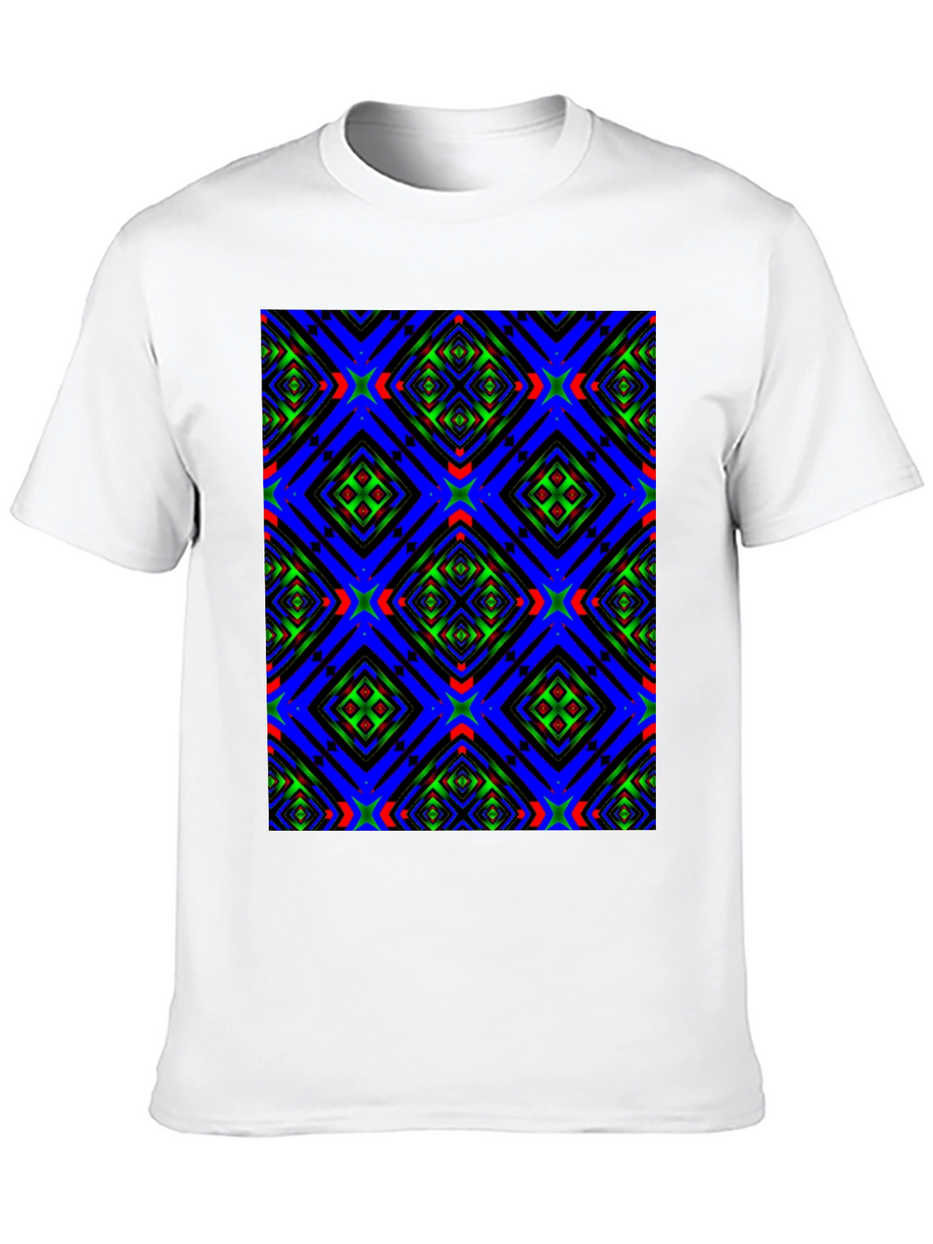Geometric Kaleidoscope Pattern Black T-Shirt