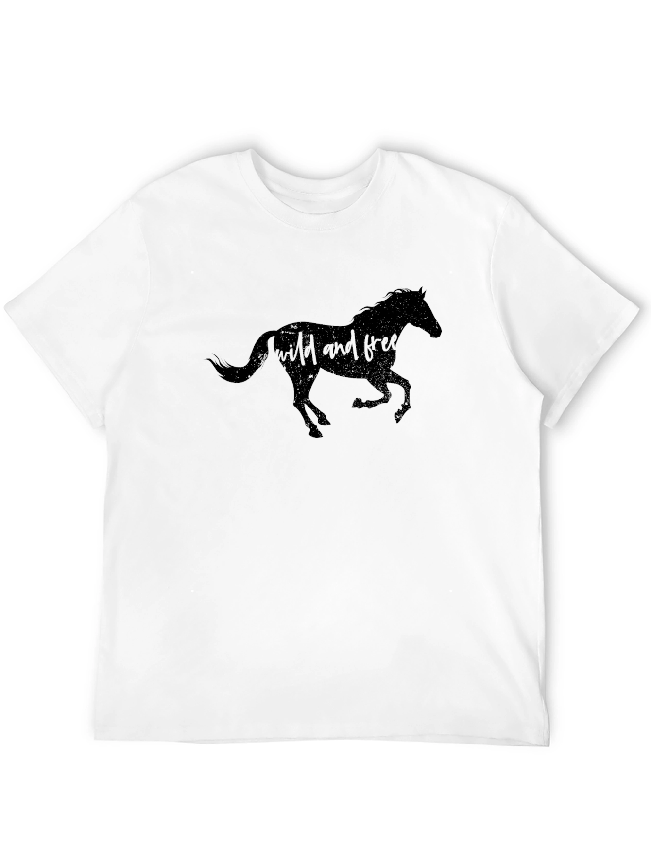 Wild and Free Horse Graphic Black T-Shirt